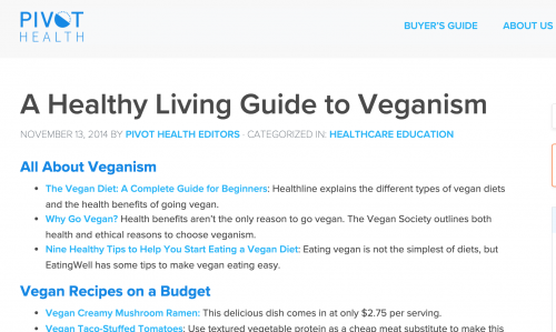 Vegan resources - guide to healthy living